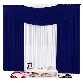 Cortina Em Malha Com Bando 3,00M X 2,50M - Azul Marinho