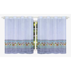 Cortina Para Cozinha Tergal Estampada 3M X 1,20M - Branco 9