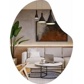 Espelho Decorativo Orgânico 70cmx50cm E10, Moderno Luxo Sala Quarto Banheiro Incolor