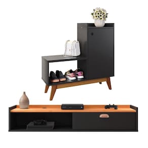 Kit Decoração Casa Completa Sapateira Shoes Vertical Prateleira Interna Rack Suspenso Home Decor Puxador Concha - RPM Móveis