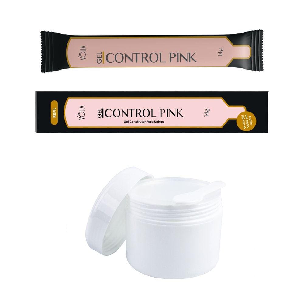 Sachê Gel Construtor Control Pink Vòlia + Pote Reutilizável