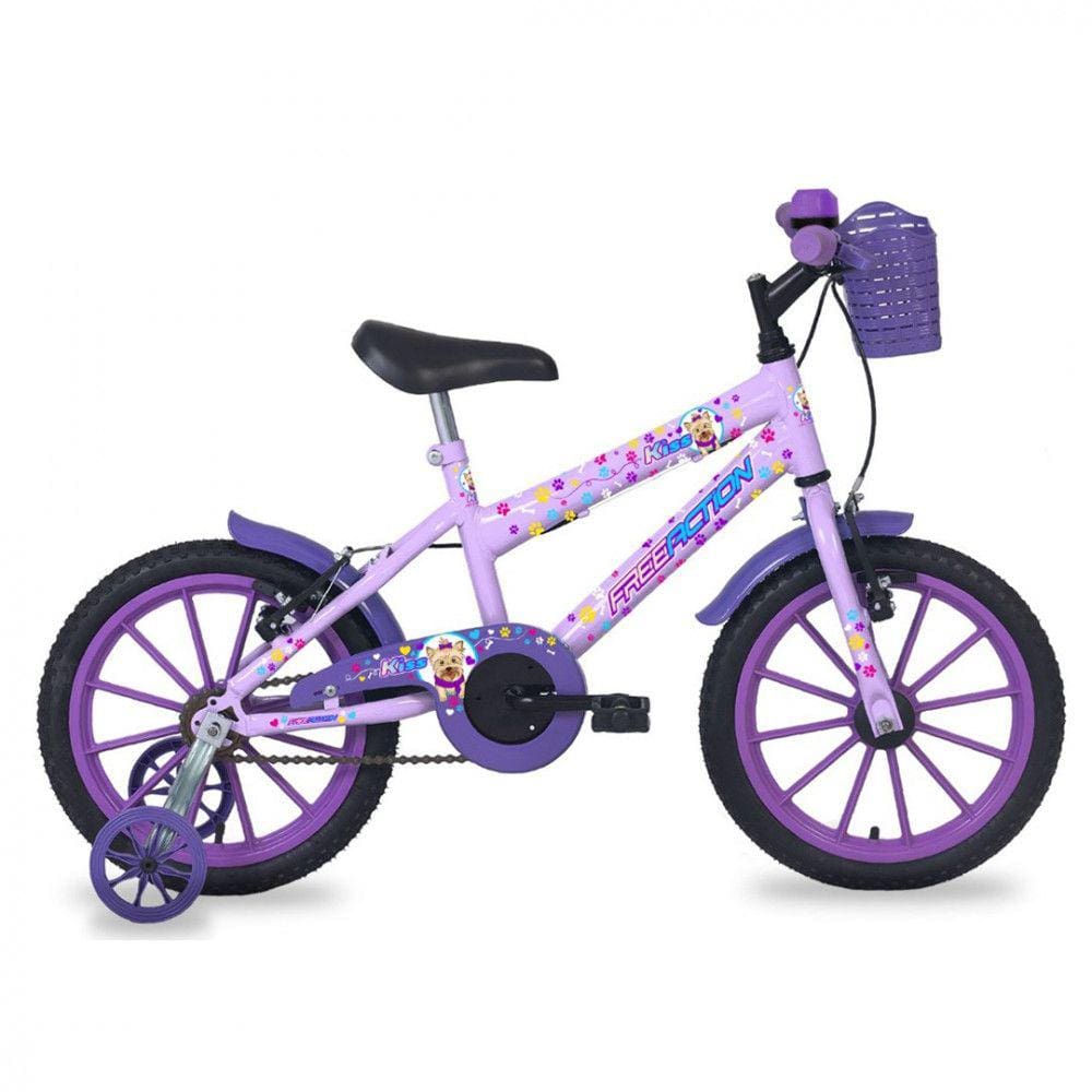 Bicicleta Free Action Aro 16 Kiss Com Cesta