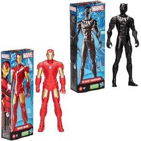 Boneco Super Herói Homem de Ferro e Pantera Negra Expression