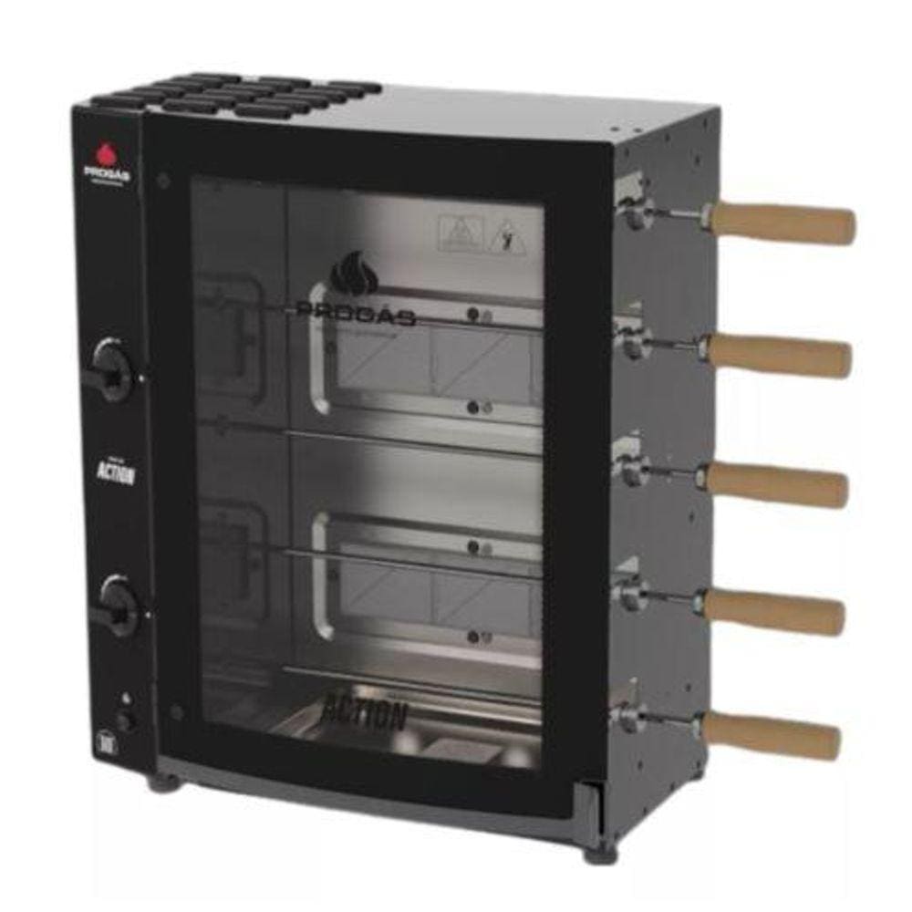 Forno Assador Rotativo 5 Espetos Infravermelho a Gás PRAC-05I Action Bivolt - Progás