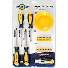 Kit De Chaves Fenda/phillips Com 22 Peças Brasfort