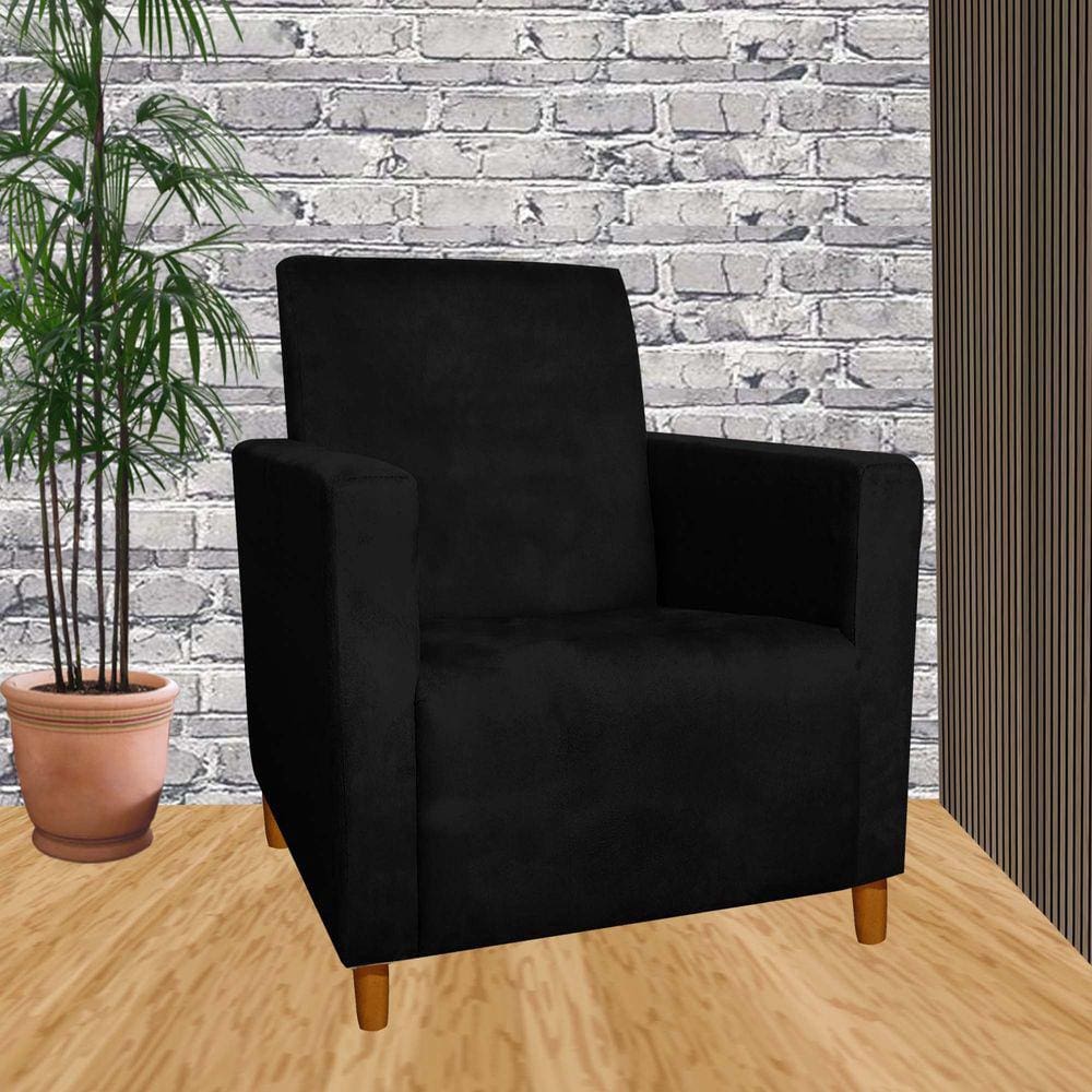 Poltrona Decorativa Sala Ou Escritorio Estela Preto
