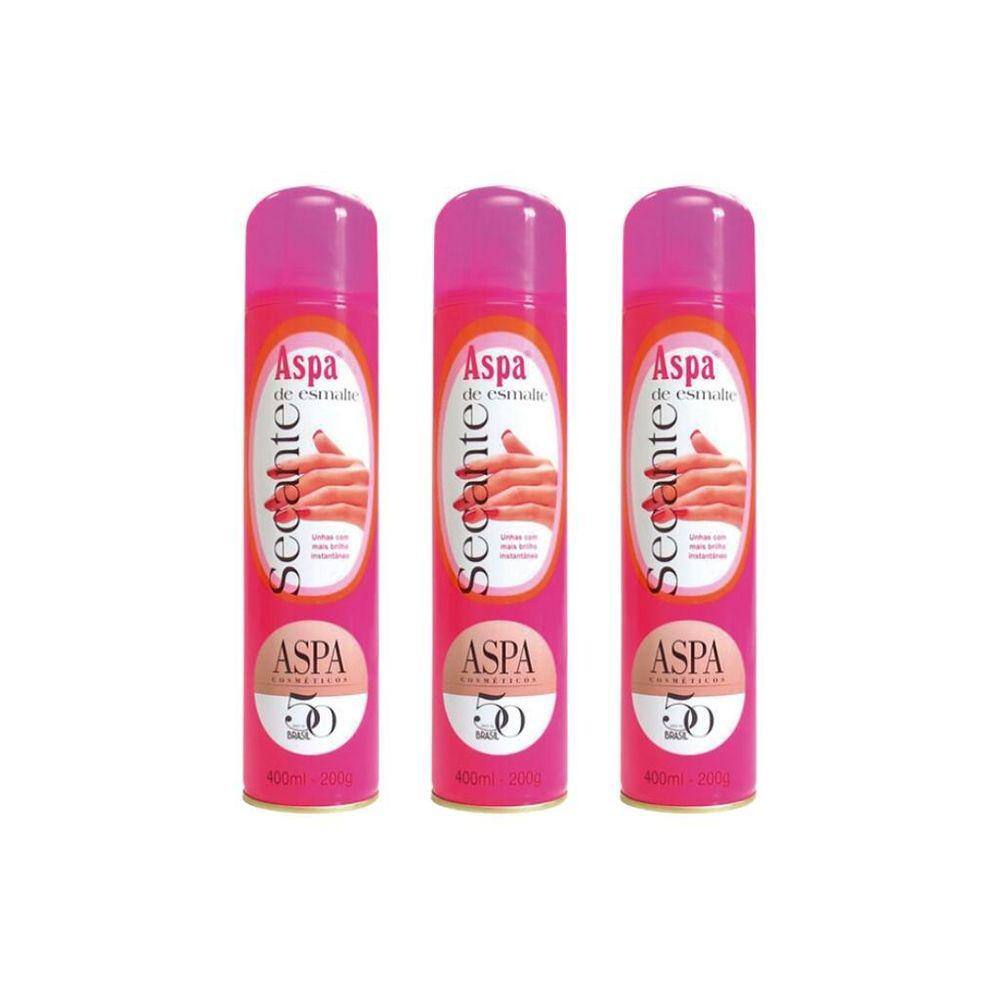 Secante De Esmalte Aspa 400Ml - Kit Com 3Un