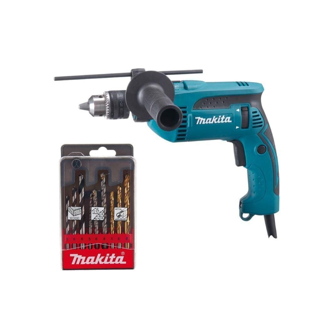 Furadeira De Impacto 1-2\\`\\` Com Punho Lateral Kit De Brocas Hp1640x2 127v Makita