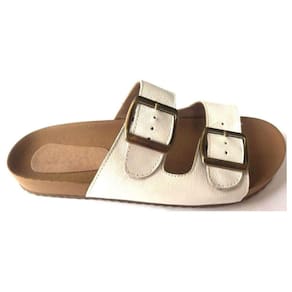 Sandália Flat Rasteira Chinelo Feminino Sensação Do Momento Birken Branco