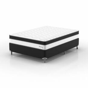 Conjunto Casal Diamond Euro Pt Pt 1,38x1,88x0,63 Bege e Preto