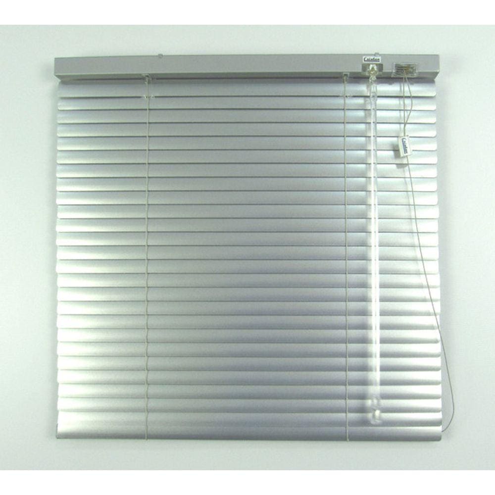 Persiana Horizontal 25Mm Alumínio Crisdan Sem Furos Aparente Largura 2,20 X 1,60 Altura Prata