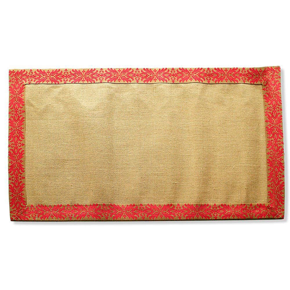 Tapete De Sala Corredor Juta Vizapi Vz675 90X150Cm Vermelho