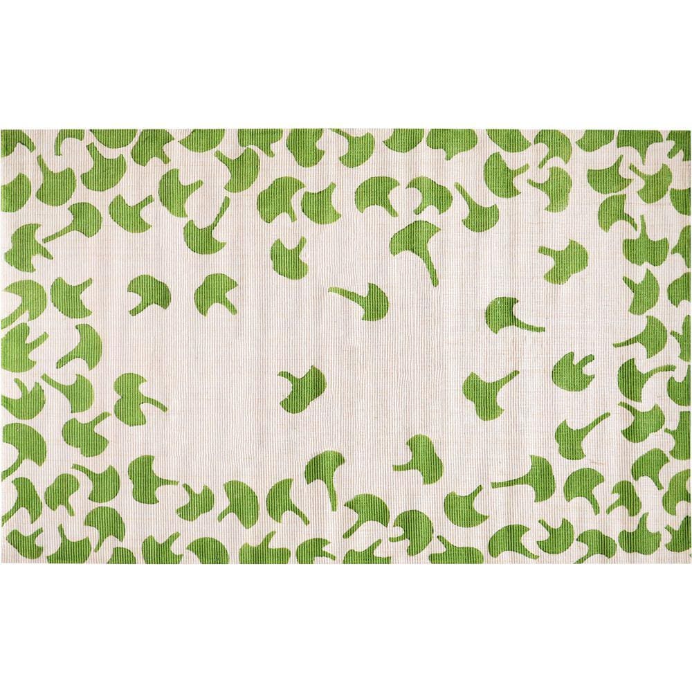 Tapete De Sala Corredor Juta Vizapi Naturale Vz29497 120X180Cm Bege E Verde
