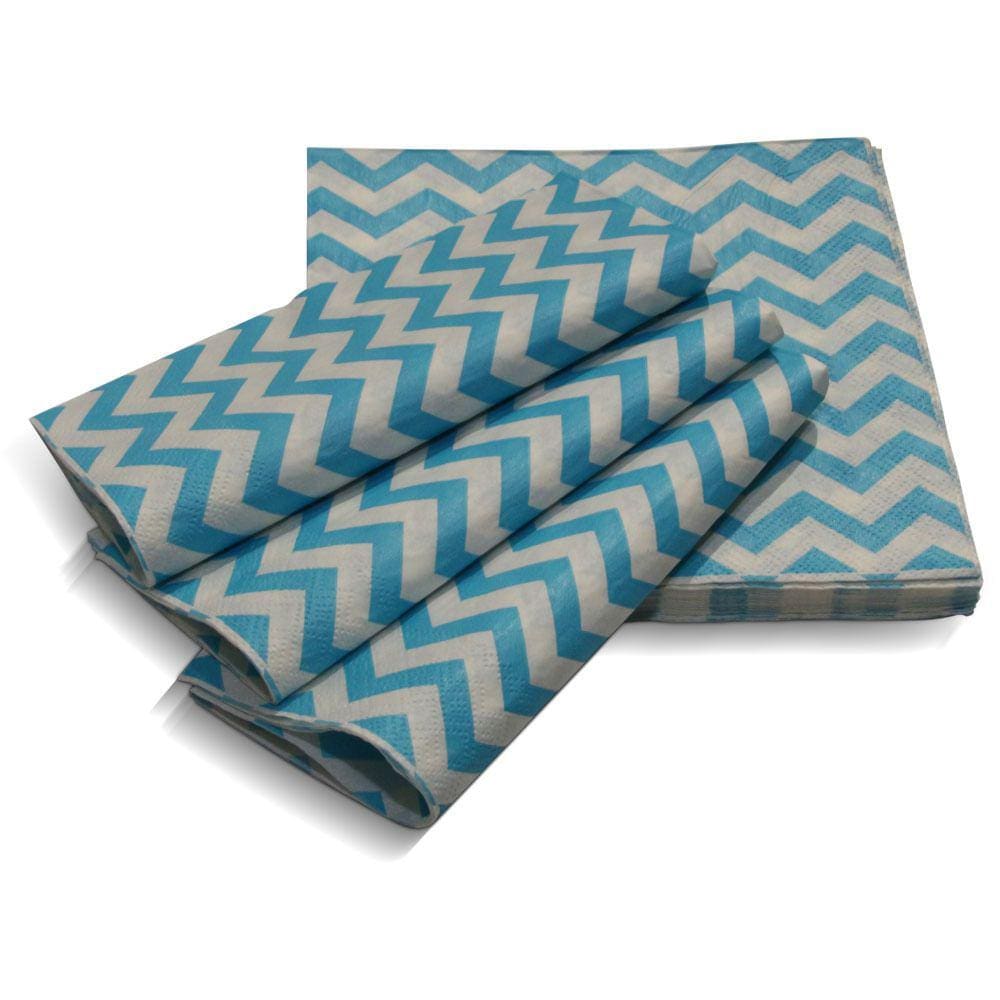 Guardanapo Papel Decorado Vizapi Chevron 33X33Cm C/ 20 Folha Dupla Azul