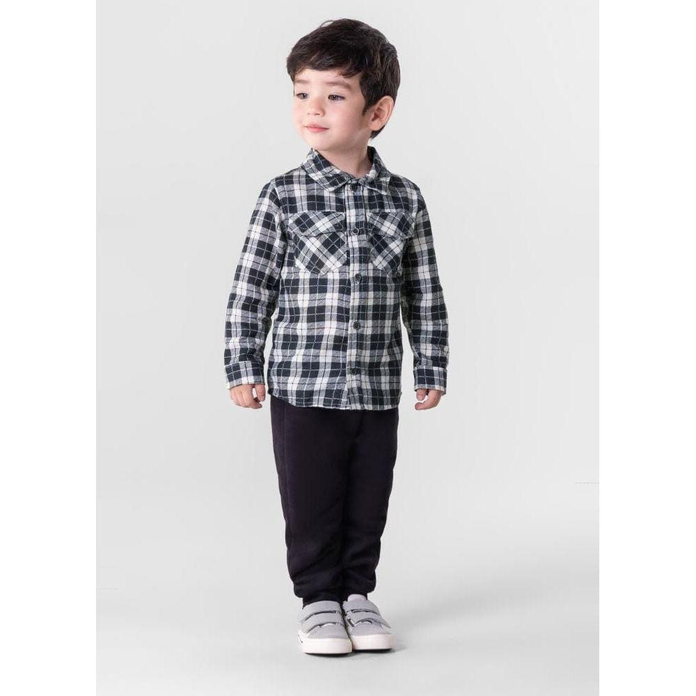 Camisa Flanela Manga Longa Infantil Menino Mundi