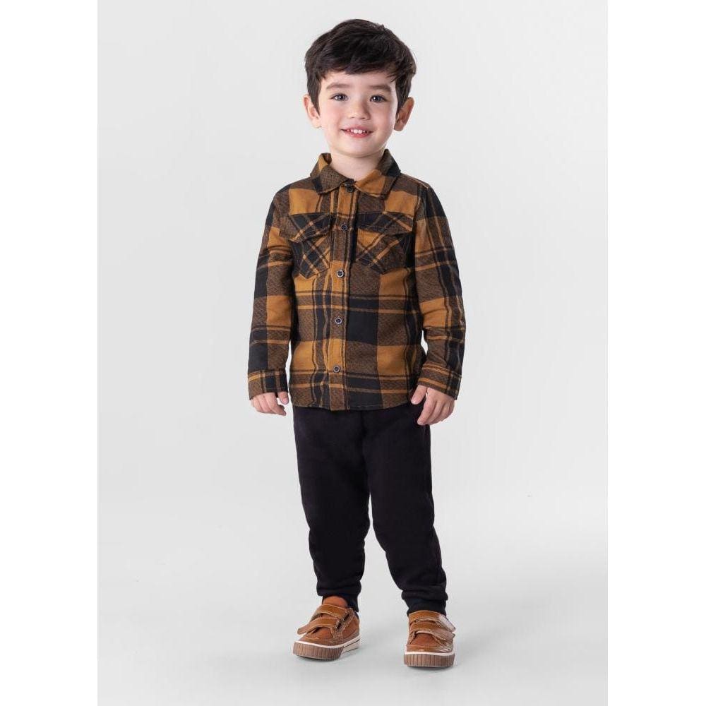 Camisa Flanela Manga Longa Infantil Menino Mundi