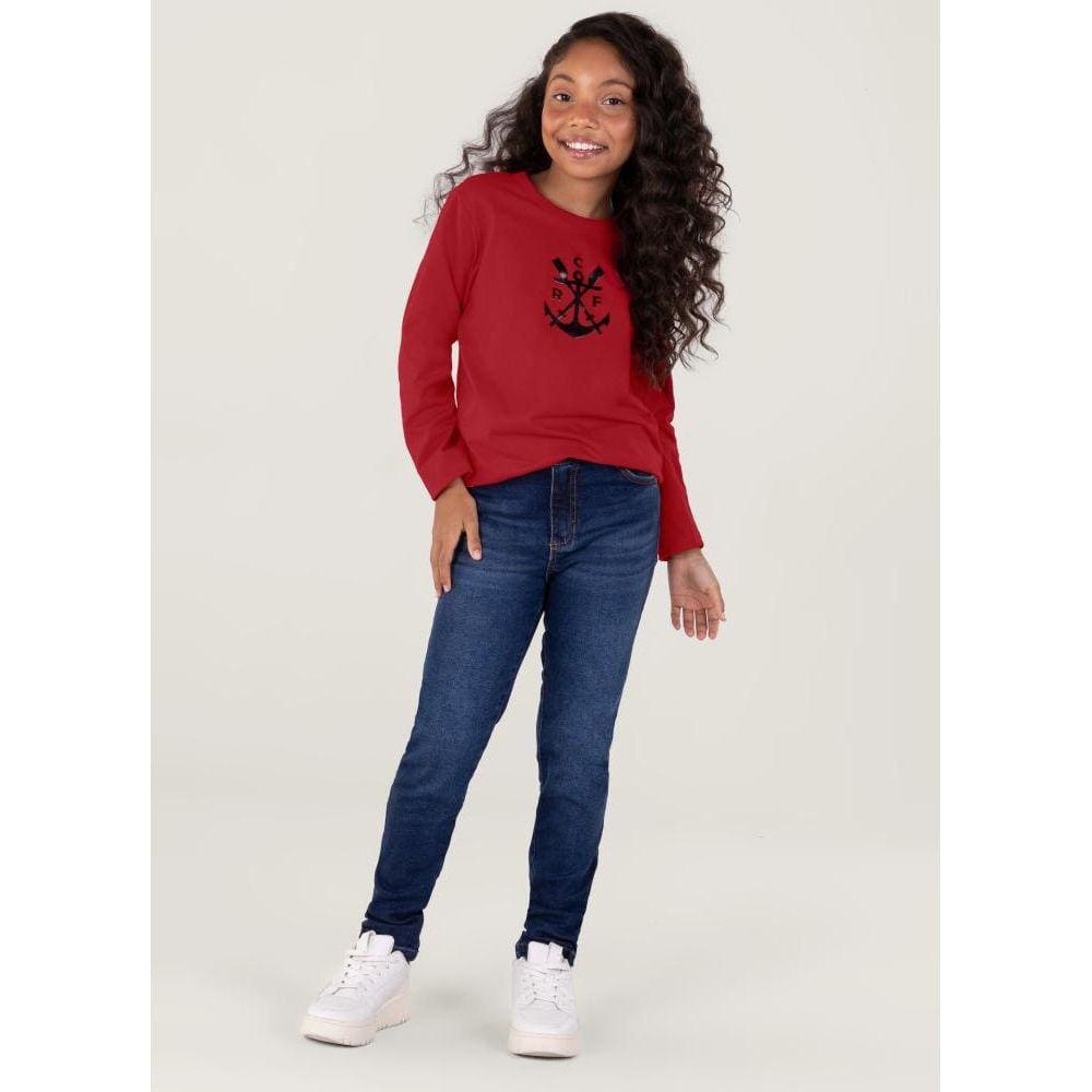 Camiseta Unissex Flamengo Em Malha Infantil Brandili