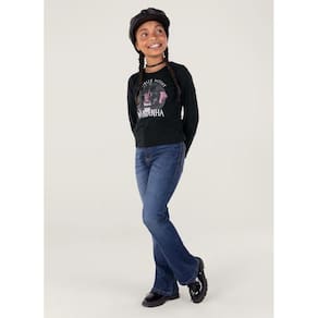 Blusa Wandinha Em Malha Infantil Menina Brandili