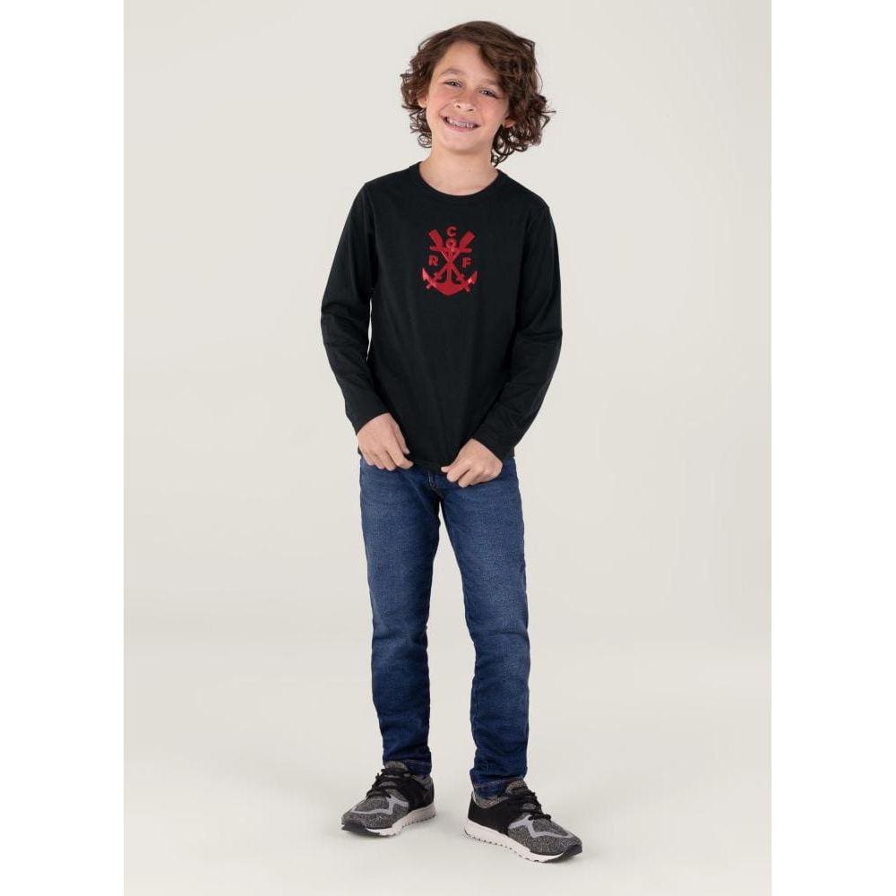 Camiseta Unissex Flamengo Em Malha Infantil Brandili