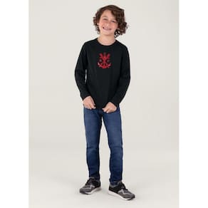 Camiseta Unissex Flamengo Em Malha Infantil Brandili