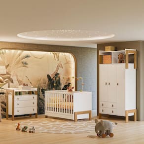 Quarto de Bebê Fantasia Completo Qmovi Branco Acetinado