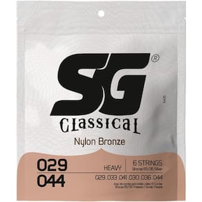 Encordoamento Sg Violao Nylon Bronze 65 35 Prata Tensao Media C/Bolinha 0.028 - 0.043