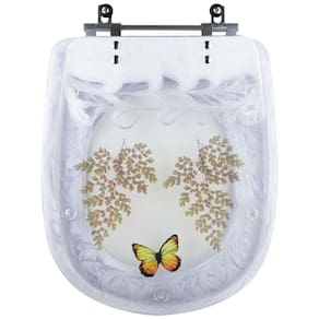 Tampa De Vaso Acrílico Paris Branco Decorado Borboleta Para Vaso Ideal Standard