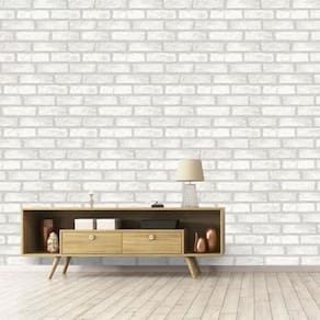 Papel De Parede Adesivo 10 Metros Tijolinho Branco 3D Quarto