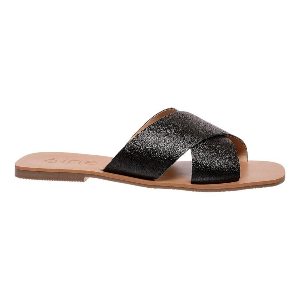 Sandalia Feminina Salto Baixo Rasteirinha Aine Store Ludi Preto