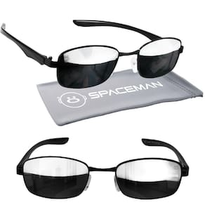 Óculos  Sol masculino metal trap hype mafia yakuza + case spaceman preto retangular preto moda verão