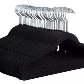 Kit 100 Cabides De Veludo Slim Antideslizante Para Roupas