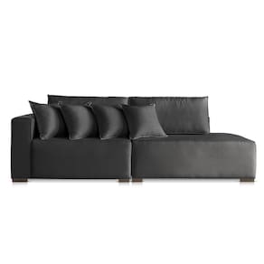 Sofá 2 3 4 Lugares Modulado Almofada Solta Molas Istambul BD Linho Preto 2,3m