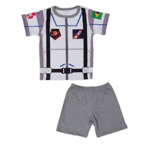 Conjunto Infantil Temático Fantasia Astronauta Camiseta e Short