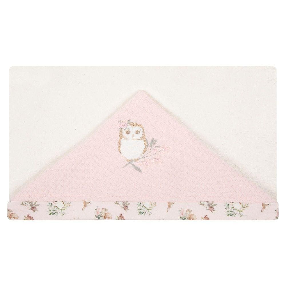 Toalha De Banho Bebê Floresta Rosa 87X88 Cm - Hug