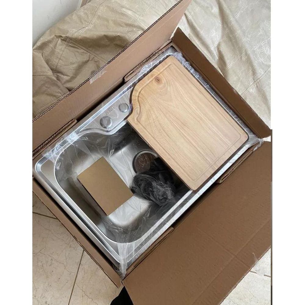 Cuba Cozinha Gourmet Pia Aço Inox Com Acessórios Nawa 50X42