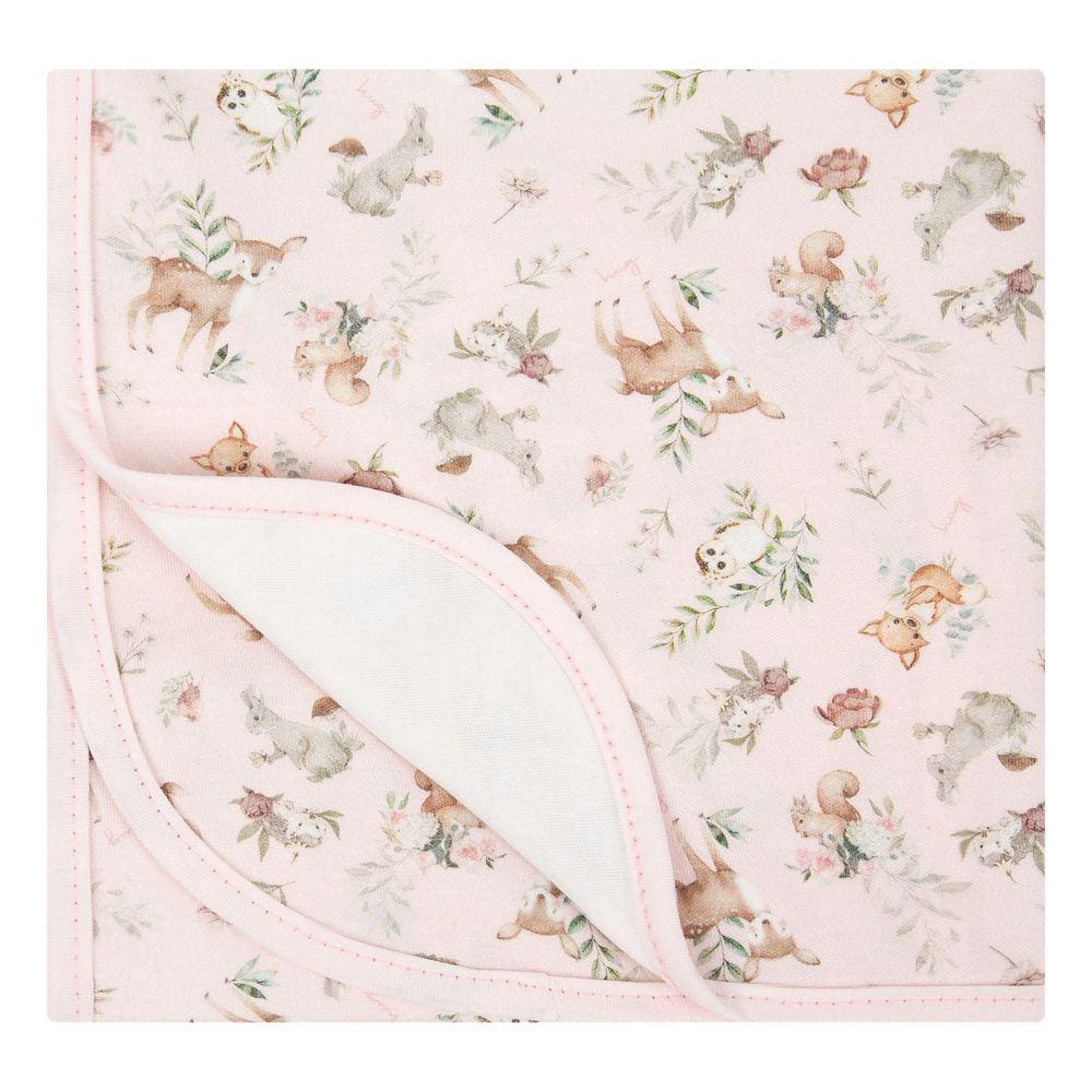 Cueiro Bebê Estampado Suedine Floresta Rosa - Hug