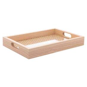 Bandeja Retangular MDF c/ Fundo Treliça 35x4x25 cm Lyor