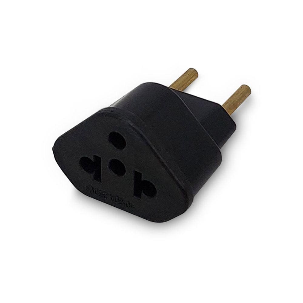 Adaptador de Tomada GV Brasil, Padrão Novo e Antigo, 10A/20A, Pino de Latão, Preto - ADT.993