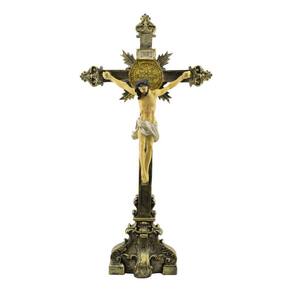 Crucifixo De Mesa Grande Escultura Jesus Na Cruz - 55cm