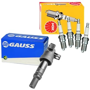 Kit Bobina Gauss + Vela NGK HB20 1.0 12V 2012 a 2015 Flex