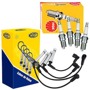 Kit Cabo Magneti Marelli + Vela NGK Fiorino 1.3 Fire 03 a 07