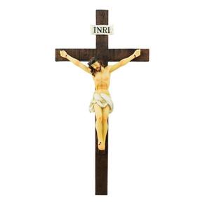 Crucifixo Parede Imagem Jesus Na Cruz Crucificado - 29cm