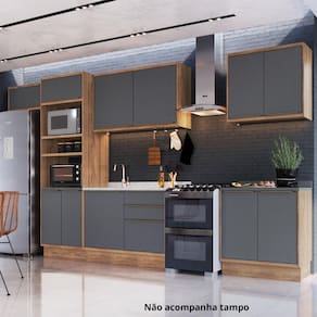 Cozinha Completa 6 Peças 11 Portas Viena Freijó / Grafito
