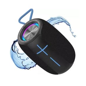 Mini Caixa Som Resistente A Água Luz Rgb 8W A`Gold Cor Preto