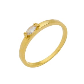 Anel Filete de Zircônia Folheado em Ouro 18k