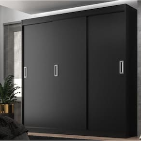 Guarda Roupa Casal 3 Portas de Correr 2 Gavetas Lisboa Evidência Móveis