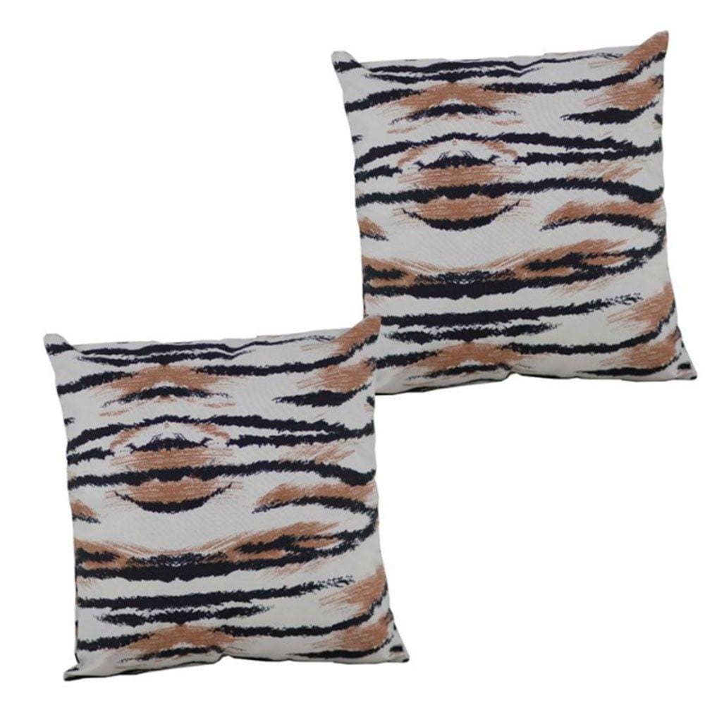 2 Almofadas Cheias Sofa Sala Impermeável Decorativa Antimofo Tigrado