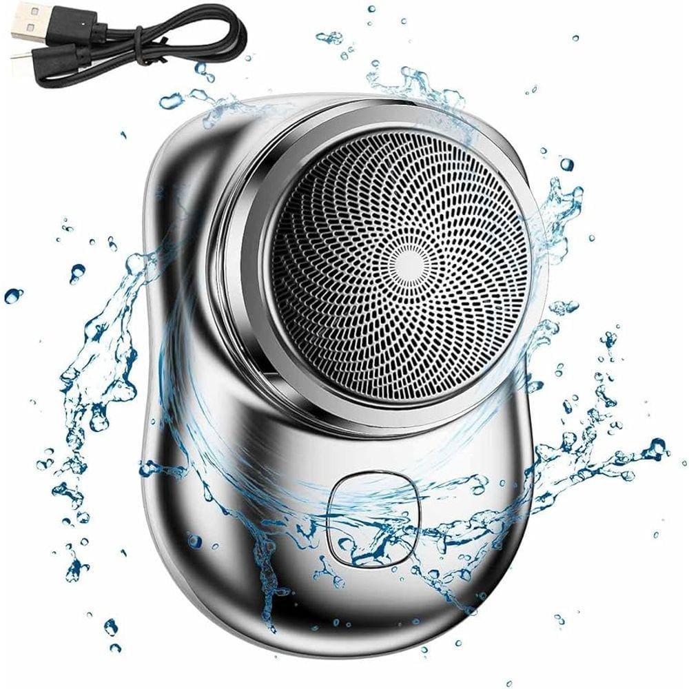 Mini barbeador portátil elétrico recarregável a prova d`água