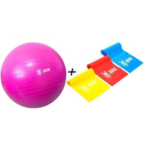 Kit Elastico Extensor Musculação E Bola Pilates 55 Odin Fit