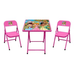 Conjunto Dobrável Fantasia Princesas - Mesa Com 2 Cadeiras- Rosa - 10.401.05.206 - Açomix